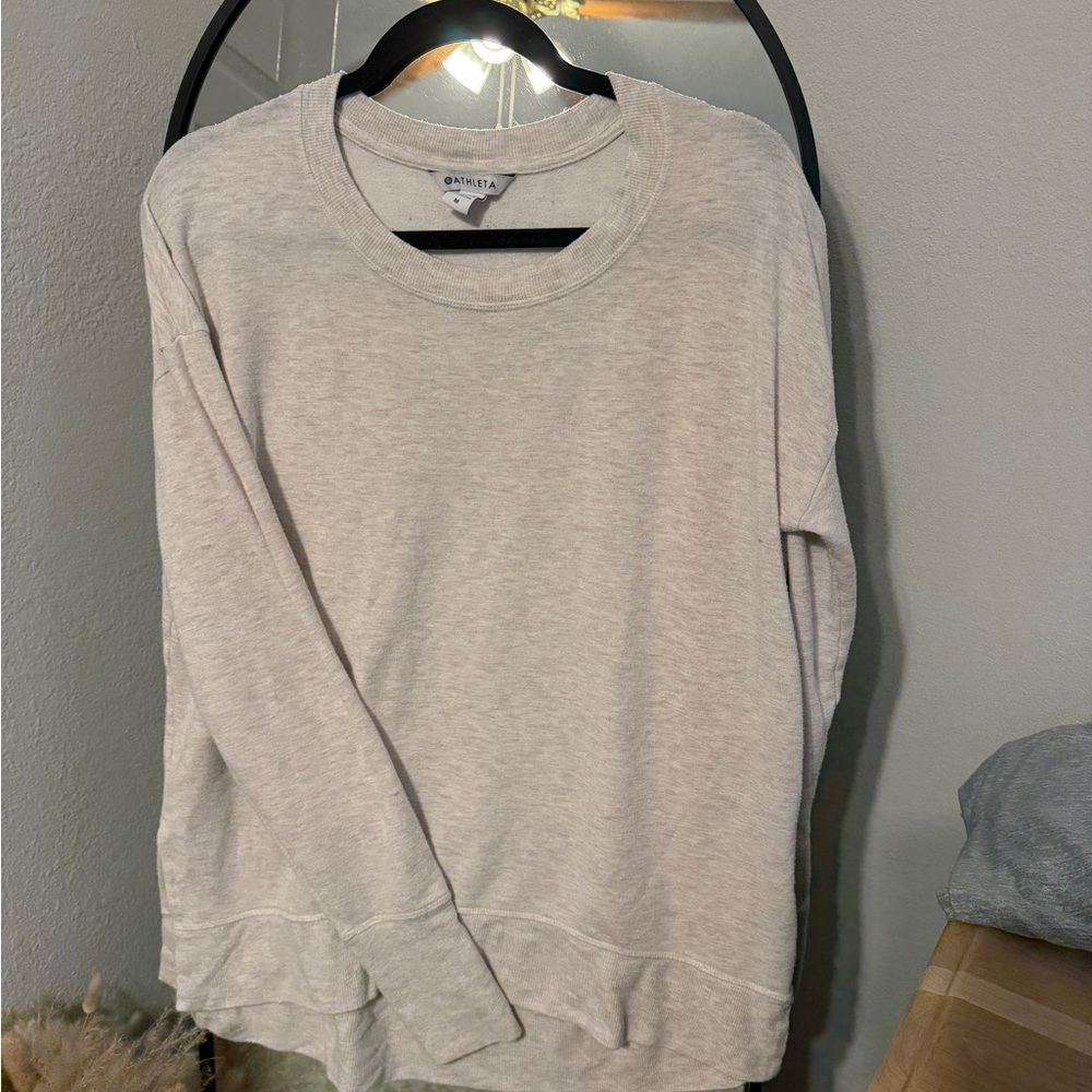 Athleta Cream Long Sleeve Top